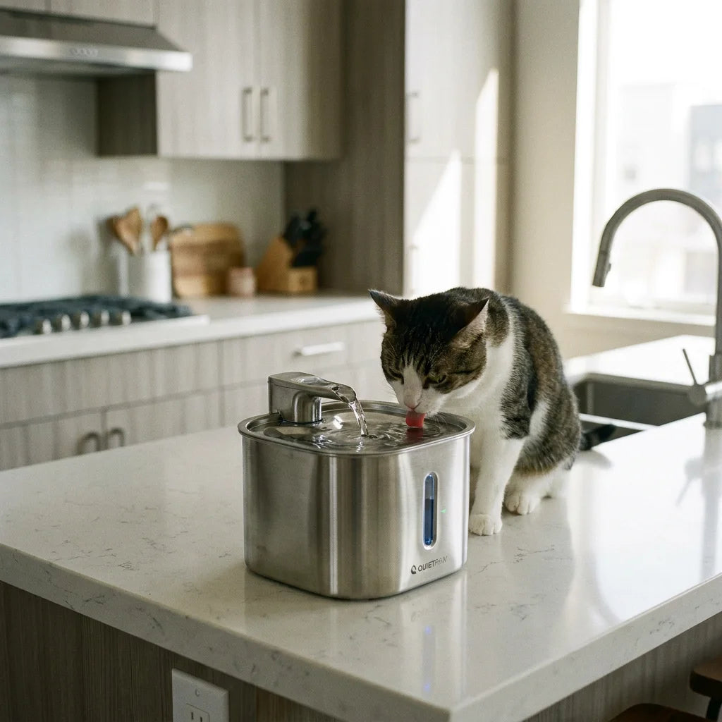 Smart Ultra-Quiet Cat Water Fountain - Dockstream Wireless Pump