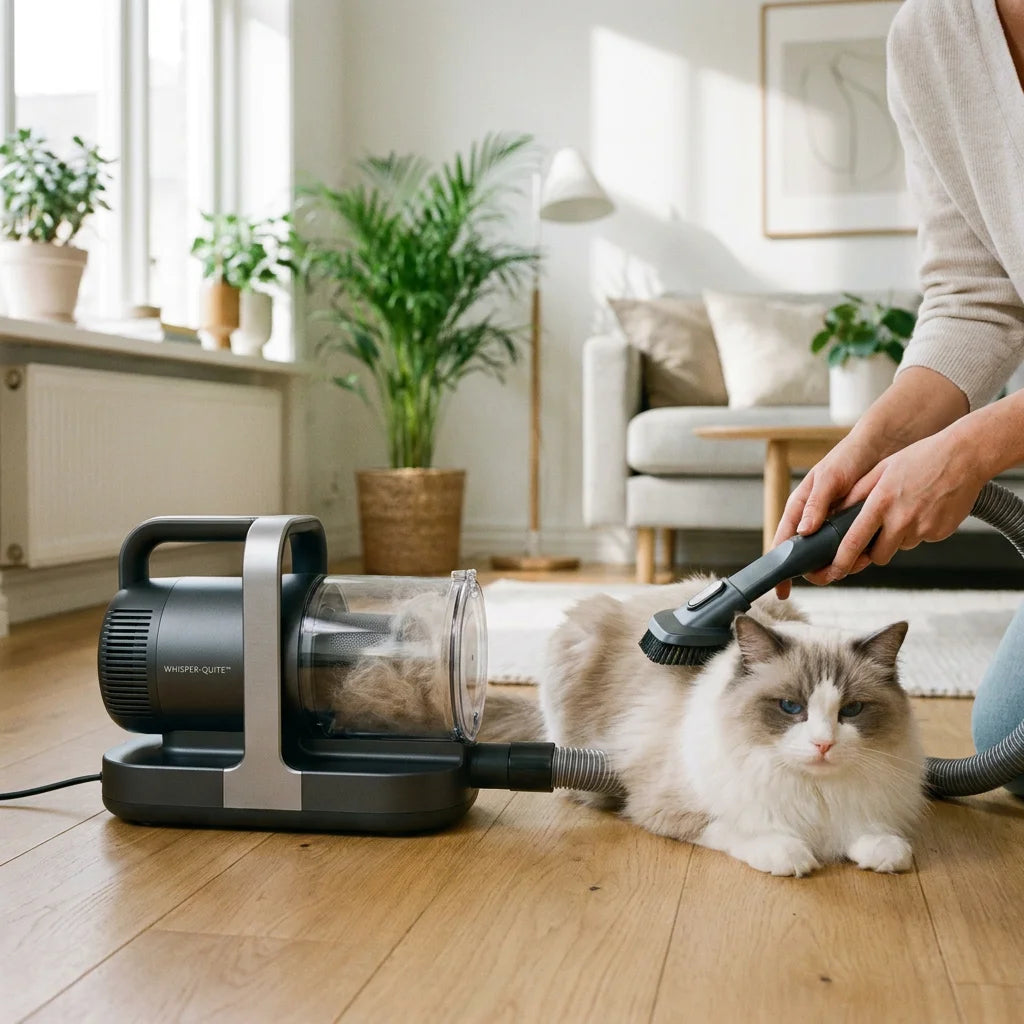 Professional Pet Grooming Vacuum Kit - Low Noise Shedding Suction